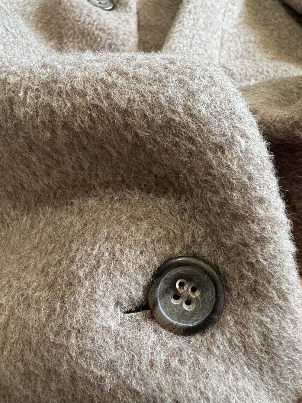 Talbots Italian Fabric Virgin Wool Blend Long Coat Taupe Brown Size 20 Classic - Picture 10 of 13